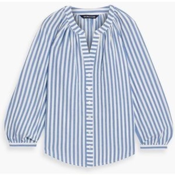 Veronica Beard Judith Striped Cotton Blouse - Picture 1 of 11